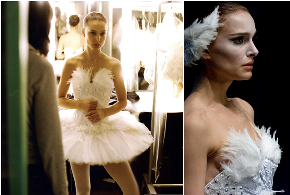 Nina as the ing nue Odette the white swan in a pancake tutu decorated with